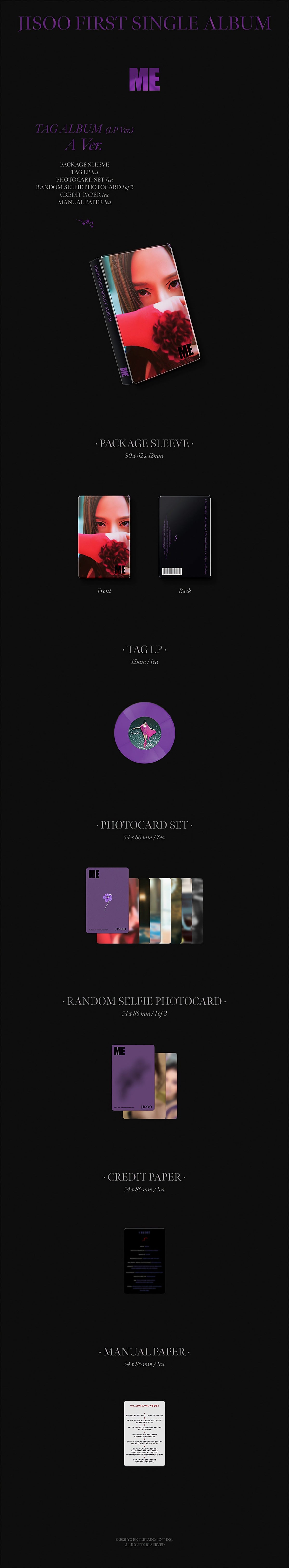 JISOO FIRST SINGLE ALBUM [ME] YG TAG ALBUM (LP Ver.) - image 2