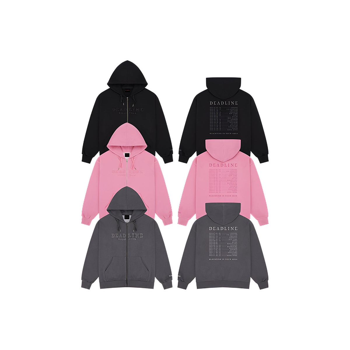 BLACKPINK LOGO APPLIQUE ZIP-UP HOODIE