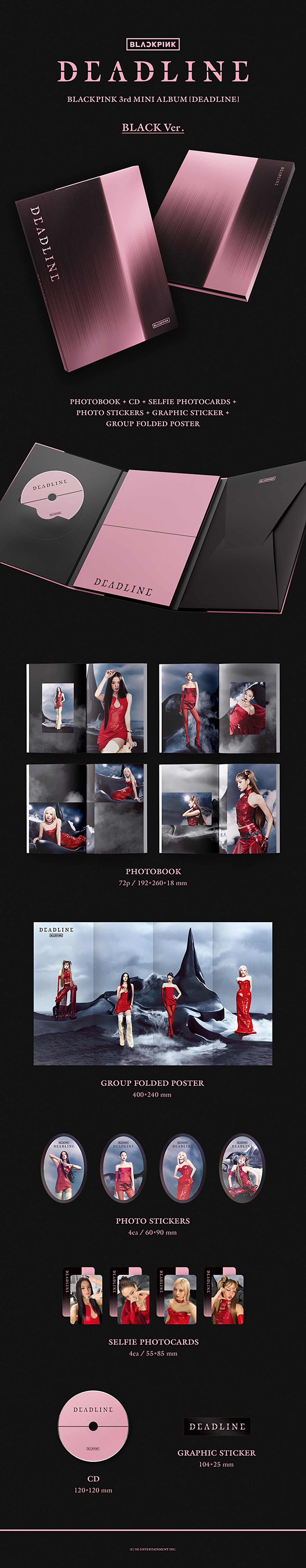 BLACKPINK 3rd MINI ALBUM [DEADLINE] BLACK Ver. + PINK Ver. Set - image 2