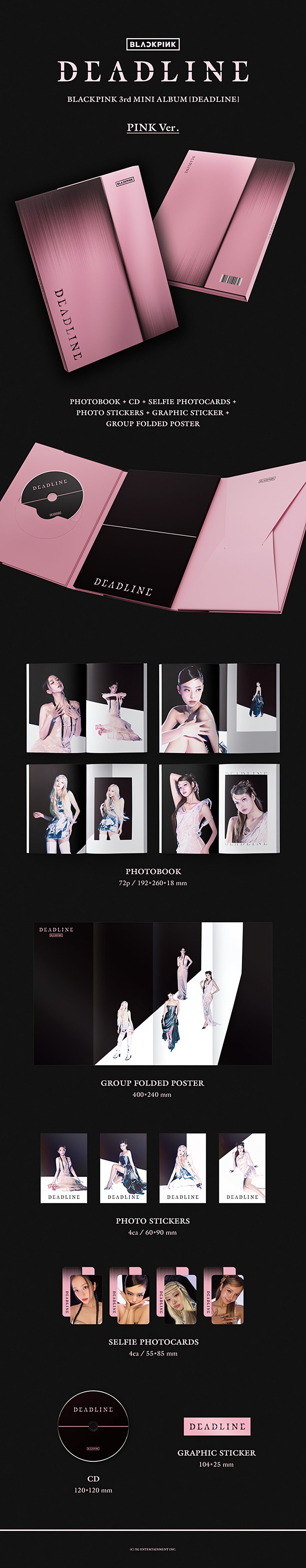 BLACKPINK 3rd MINI ALBUM [DEADLINE] BLACK Ver. + PINK Ver. Set - image 3