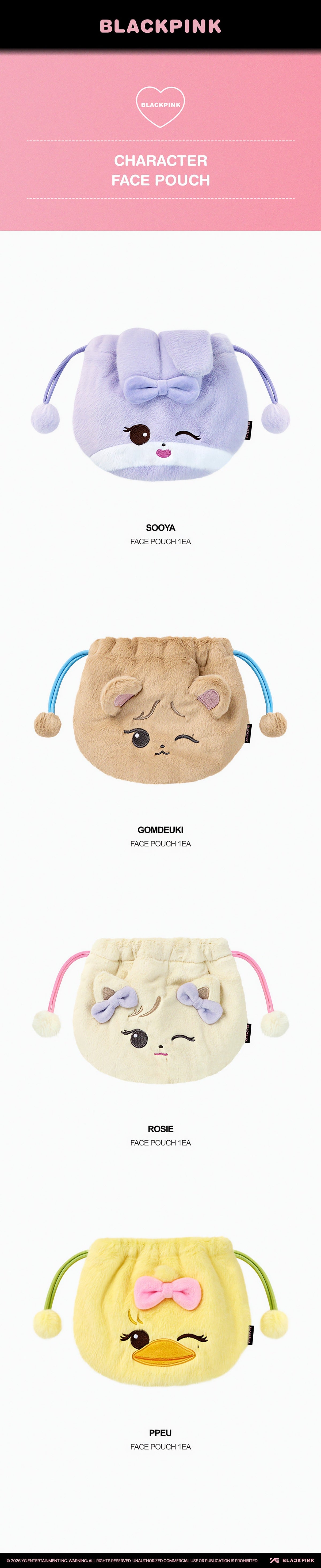 BLACKPINK CHARACTER FACE POUCH - image 2
