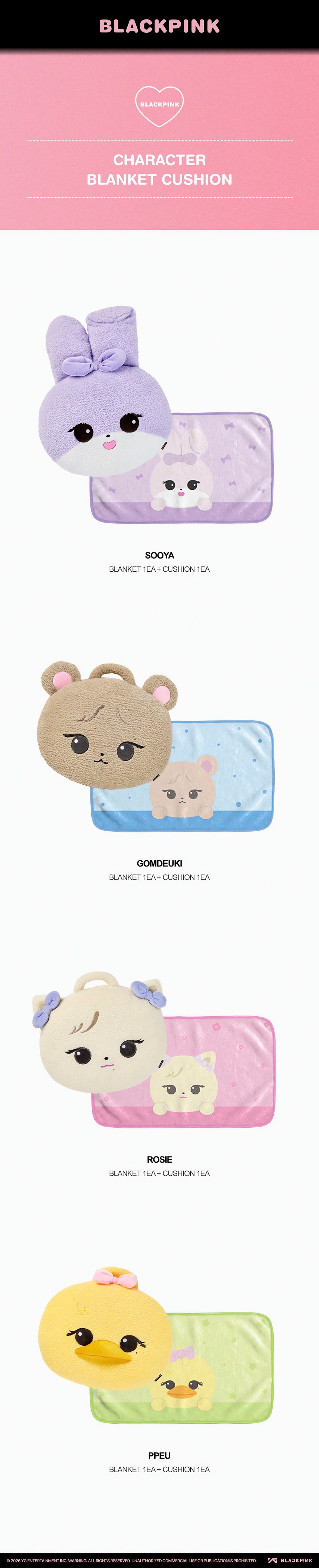 BLACKPINK CHARACTER BLANKET CUSHION - image 2