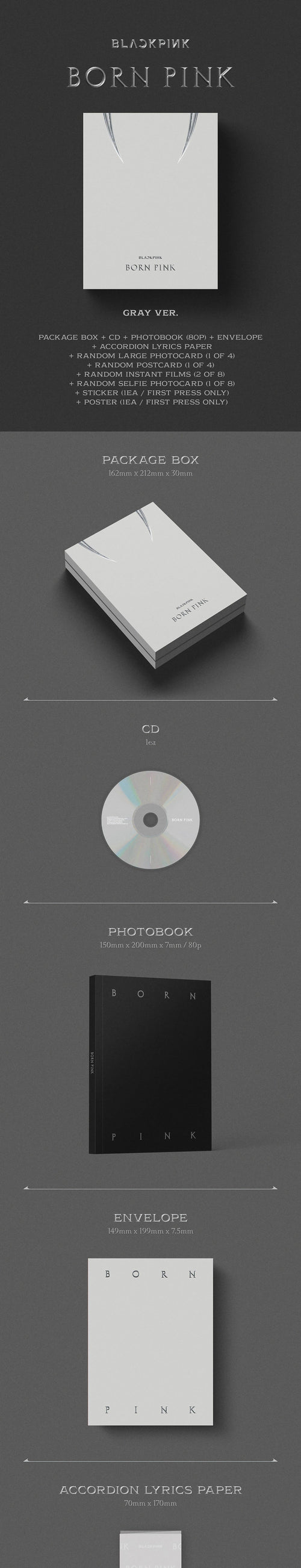 BLACKPINK 2nd ALBUM [BORN PINK] BOX SET ver. (GRAY ver.) - image 2